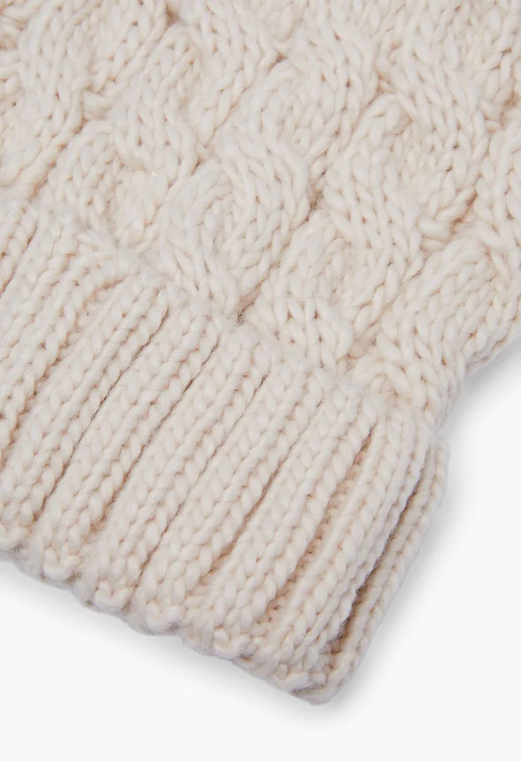 Cable Knit Hat With Pom Pom - Image 2