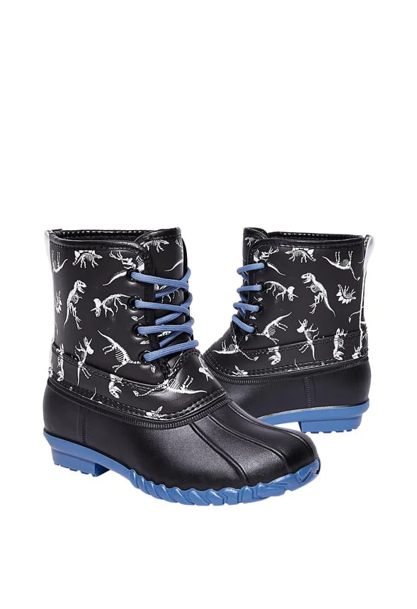 Dino Skeleton Lace Up Duck Boot