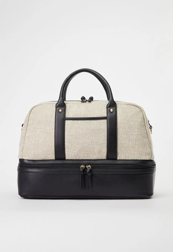 Paneled Weekender With Shoe Compartment