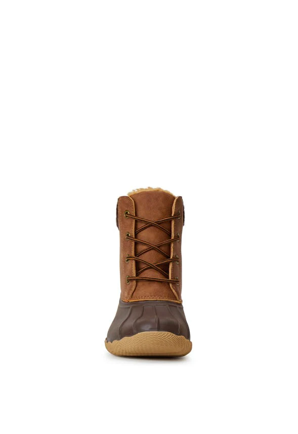 Sweater Cuff Lace Up Duck Boot - Image 4